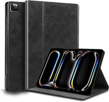 Case for iPad Pro 11 inch M5 2025 Folio Cover, Genuine Leather, Shockproof & Dro picture