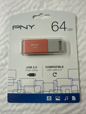 NEW  PNY 64 GB-USB 2.0 COMPATIBLE W/USB 2.0  - ORANGE picture