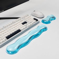 1 Set Blue Clear Silicone Gel Keyboard and Mouse Wrist Rest Support picture