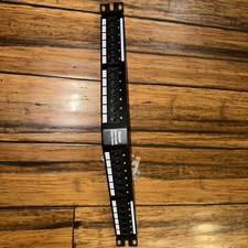 Panduit DPA24688TGY 24 Port 1U Rack Cat 6 Angled Punchdown Patch Panel Black picture