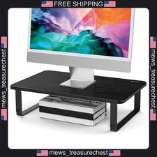 Monitor Stand Riser Adjustable Height Laptop & Printer Support Black picture