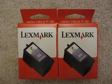 Lot of 2 - NEW GENUINE LEXMARK 18C0035A 35 High Yield Tri-Color Ink Cartridges picture