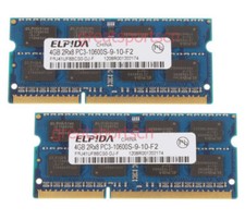 ELPIDA 8GB 2X 4GB DDR3 1333MHz 2Rx8 PC3-10600 204pin SO-DIMM Laptop Memory RAM picture