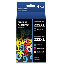 4 Pack BCMY T222XL 222XL Replacement Ink Cartridges for WF-2960 XP-5200 Printer picture