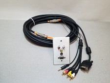 RapidRun 60032 VGA (HD15), 3.5mm, RCA A/V Wall Plate w/ 35' Cable & Flying Lead picture
