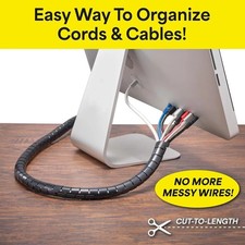 Cable Keeper Cord Organizer, 10-Foot Adjustable Cord Cover, Incl Zip Tool picture