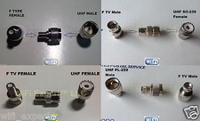 4pc SET UHF to F TV Male Female Jack Plug RF coaxial Adapters RF Connector USA picture