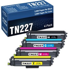 TN227 4PK High Yield Toner for Brother HL-L3270CDW MFC-L3770CDW TN-227BK/C/M/Y picture