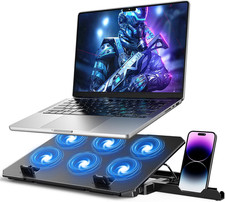 Laptop Cooling Pad, Laptop Cooler 6 Quiet Fans for 12