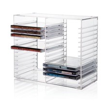 STORi Stackable Clear Plastic CD Organizer with Rubber Feet Rectangular Jewel picture