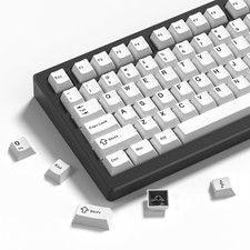 White Womier Double Shot PBT Cherry Profile Custom Retro Keycaps Set 138 Pcs picture