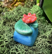 Handmade, Pink Lotus Lilypad Artisan Keycap for Mechanical Keyboards picture