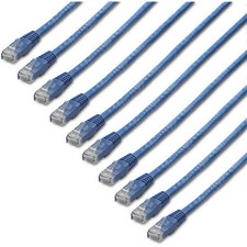 StarTech 6 ft. CAT6 Ethernet cable - 10 Pack - ETL Verified - Blue CAT6 Patch picture