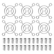 6Pcs 40mm Fan Finger Grill Metal Ventilation Grill Cover with Screws Silver] picture