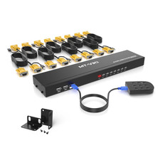 KVM Switch 8 Port, 8X1 Rackmount KVM Switch VGA, Included 8 2-In-1 KVM picture