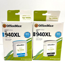 2-OfficeMax Black/Cyan High Yield Ink Cartridge Compatible with HP 940XL NEW picture