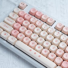 131 PCS MOA Profile PBT Pink Keycaps Set Fits Cherry MX Switch 60/65/75/95% picture