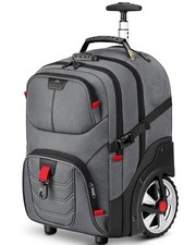 MATEIN Rolling Laptop Bag with Larger Wheels, Anti Theft Lock 17 Inch, Grey picture