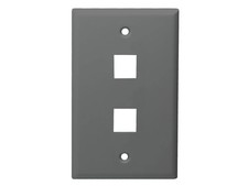 Monoprice Mid-Size Keystone Plate 2 Port, Gray, UL picture