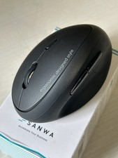 Sanwa Direct Ergonomic Mouse Wireless Tendonitis Prevention Blue LED 5Button picture