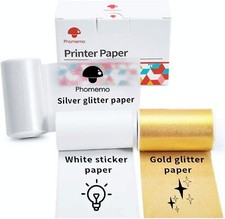 3Roll Phomemo Adhesive Thermal Sticker Paper for Thermal Sticker Printer M02/T02 picture