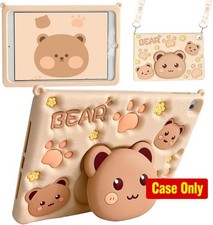 Case for Galaxy Tab A9+ 11 Inch 2023, Cute 3D Kawaii Bear Stand, Shoulder Strap picture