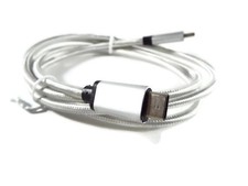 USB C to USB C Braided Silver Premium Charging and Data Cable USA SELLER picture