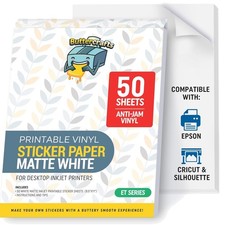 Matte Printable Vinyl Sticker Paper Waterproof 50 Sheets 8.5