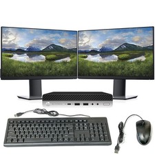 HP Windows 11 Pro Desktop i5 Computer Mini Pc 16GB RAM 256GB SSD Dual 22in LCD picture