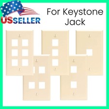 Keystone Wall Plate Standard Size Snap-In Keystone Jack Face Plate Ivory LOT picture