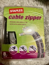 Staples Cable Sleeving Kit 8 ft Black Plastic Reusable Adjustable 633146 Compute picture