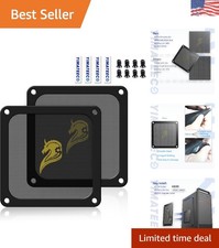 Ultra-Fine 0.3mm PC Dust Filter - 2pcs Black Magnetic Frame for Noise Reduction picture