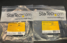 StarTech DP2DVI2 DisplayPort to DVI Video Adapter Black Flat Cable Lot of 2 picture