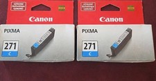 Canon PIXMA CLI-271 C Inkjet Cartridge - Cyan (0391C004) Genuine Lot of 2 picture