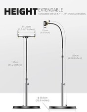 LAMICALL BLACK ADJUSTABLE HEAVY DUTY TABLET FLOOR STAND BLACK picture