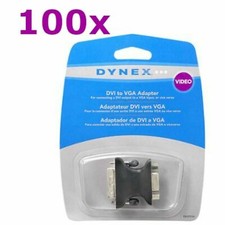 100x NEW Dynex DVI-A Male to VGA 15-pin Female Video Adapters Converter Monitor picture