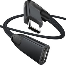 Right Angle USB C Extension Cable 10FT, USB-C Male to Female Cable picture