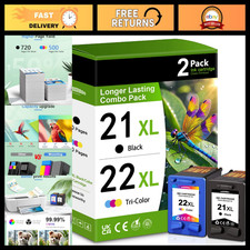Compatible 21XL 22XL Ink Cartridges Combo Pack - Black & Tri-Color for HP Printe picture