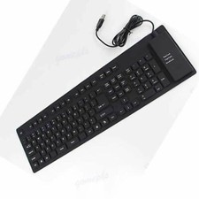 USA USB Silicone Rubber Waterproof 109 Keys Flexible Foldable Keyboard PC picture