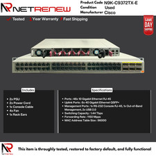 N9K-C9372TX-E Cisco Nexus 48 Port 1/10G-T 6 Port 40G QSFP+ Front-to-Back picture