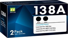 138A W1380A Compatible for Black Laserjet Toner Cartridge 138X W1380X - 2 Pack picture