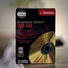 Imation Business Select Pro DVDs 8X  + Video Case DVD+RW 4.7 10 Pack Sealed picture