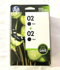 NEW Genuine HP 02 Black Ink Cartridge Twin Pack C9500FN Exp 04/2013 picture
