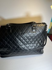 Solo Black Quilted Faux Leather Padded Tote Laptop Bag for 15 in Laptop picture