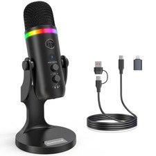 ZealSound Podcast Microphone for PC, USB Noise Cancelling Mic Compact, RGB picture