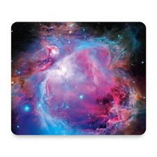 Orion Nebula Deep Space Stars Vibrant Pink Purple Galaxy Mouse Pad 9.25x7.75 picture