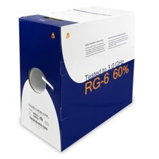 1000Ft RG6/U 60% Dual Shield CMR Coax Cable White picture