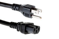 3 Prong Heavy Duty AC Power Cord, Notched, C15 to 5-15P, 15A/125V, 14 AWG, 10ft picture