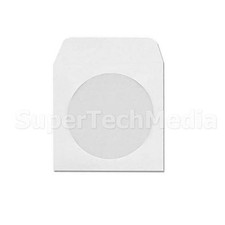 100 CD DVD White Paper Sleeves with Flap & Clear Window, Ship From USA picture