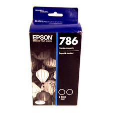 Genuine Epson 786 T786120-D2 Black Ink Cartridges 2 -Pack Sealed Box NEW 01/2026 picture
